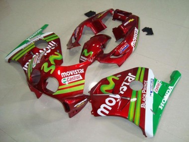 Best 1990-1998 Honda CBR250RR MC22 Motorcycle Fairings - Red White Green MoviStar UK