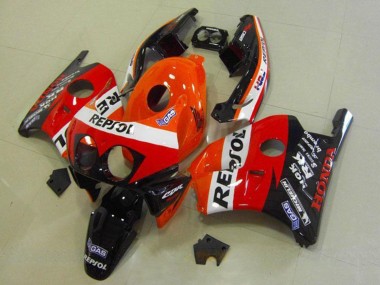 Best 1990-1998 Honda CBR250RR MC22 Motorcycle Fairings - Orange White Red Glossy Black HRC Repsol UK