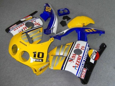 Best 1990-1998 Honda CBR250RR MC22 Motorcycle Fairings - Yellow Blue Silver White Red Nastro Azzurro Breil 10 UK
