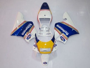 Best 1994-1996 Honda NSR250R MC28 P4 Motorcycle Fairings - White Blue Yellow Gold Rothmans UK