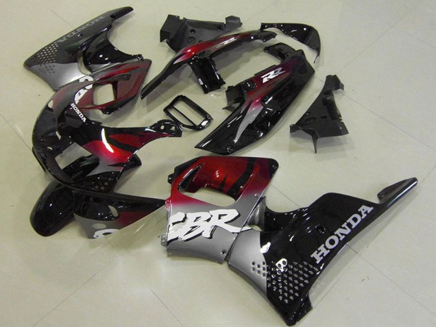 1996-1997 Honda CBR900RR 893 Motorcycle Fairings - Silver Maroon Red Glossy Black UK