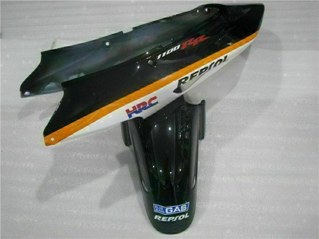1996-2007 Honda CBR1100XX Blackbird Motorcycle Fairing - Orange White Red Glossy Black Repsol UK