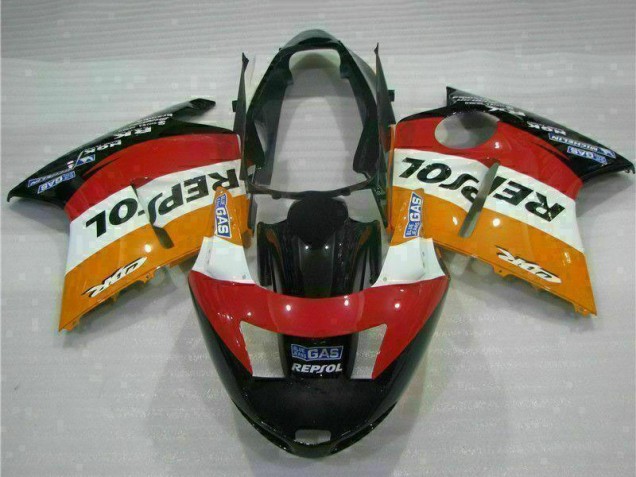 1996-2007 Honda CBR1100XX Blackbird Motorcycle Fairing - Orange White Red Glossy Black Repsol UK