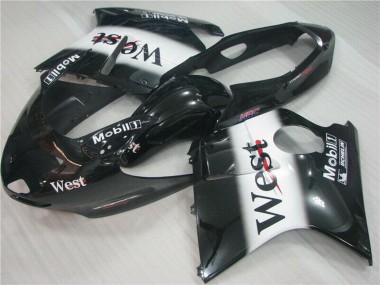 Best 1996-2007 Honda CBR1100XX Blackbird Motorcycle Fairings - Glossy Black White West UK