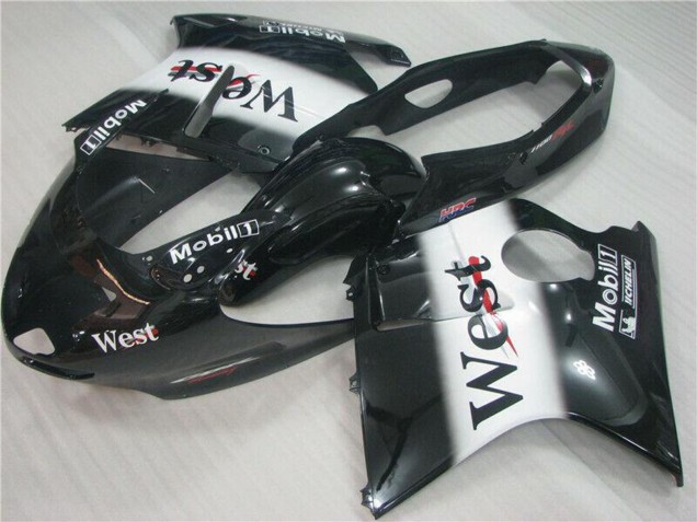 1996-2007 Honda CBR1100XX Blackbird Motorcycle Fairings - Glossy Black White West UK