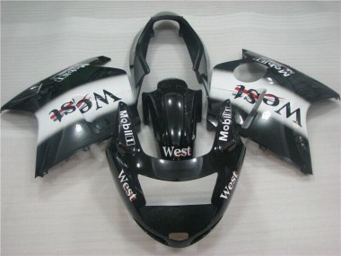 Best 1996-2007 Honda CBR1100XX Blackbird Motorcycle Fairings - Glossy Black White West UK
