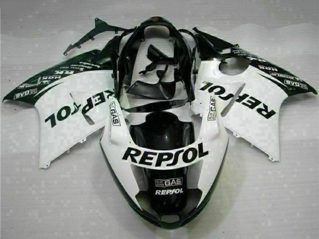 1996-2007 Honda CBR1100XX Blackbird Motorcycle Fairings - White Glossy Black Repsol UK