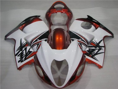 Best 1996-2007 Suzuki GSXR 1300 Hayabusa Motorcycle Fairings - White Orange Black UK
