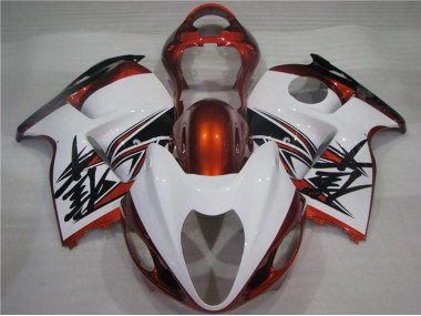 Best 1996-2007 Suzuki GSXR 1300 Hayabusa Motorcycle Fairings - White Orange Black UK