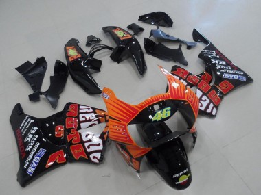 Best 1998-1999 Honda CBR900RR 919 Motorcycle Fairings - Glossy Black Orange Rossi UK