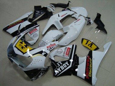 Best 1998-1999 Honda CBR900RR 919 Motorcycle Fairings - White Yellow Glossy Black Playboy 14 UK