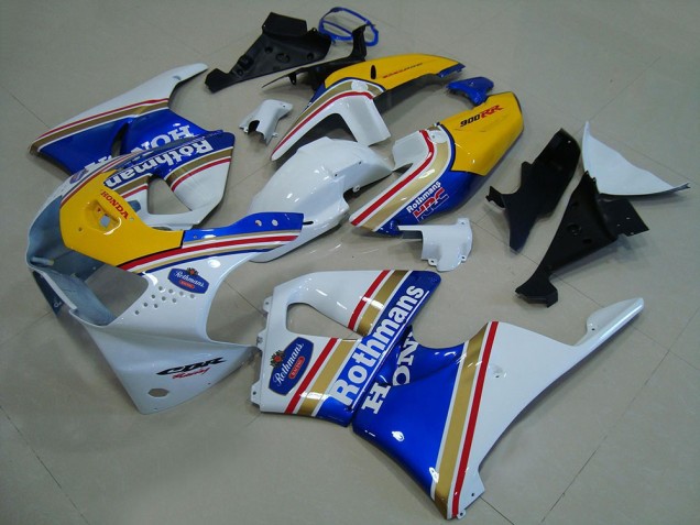 1998-1999 Honda CBR900RR 919 Motorcycle Fairings - White Blue Yellow Rothmans UK