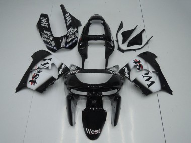 Best 1998-1999 Kawasaki ZX9R Motorcycle Fairings - Glossy Black White West UK