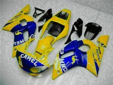 Best 1998-2002 Yamaha YZF R6 Motorcycle Fairings - Yellow Blue White Camel Motul UK
