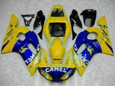 Best 1998-2002 Yamaha YZF R6 Motorcycle Fairings - Yellow Blue White Camel Motul UK