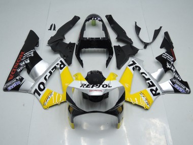 Best 2000-2001 Honda CBR900RR 929 Motorcycle Fairing - Yellow Silver Glossy Black Repsol UK