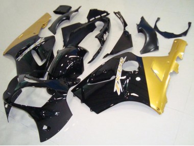 Best 2000-2001 Kawasaki ZX12R Motorcycle Fairings - Glossy Black Gold UK