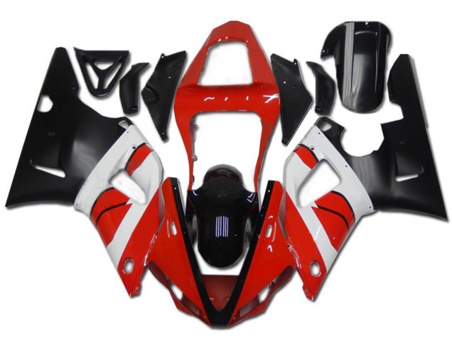 2000-2001 Yamaha YZF R1 Motorcycle Fairing - Red White Glossy Black UK