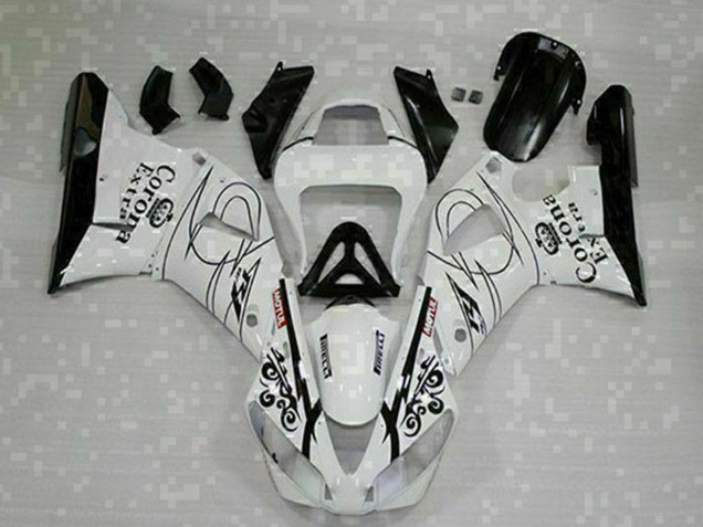 2000-2001 Yamaha YZF R1 Motorcycle Fairings - White Black Corona Extra UK