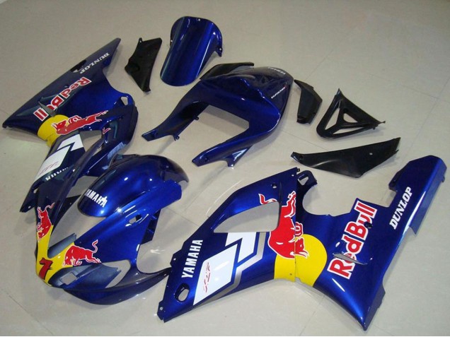 2000-2001 Yamaha YZF R1 Motorcycle Fairings - Blue White Yellow Red Bull UK