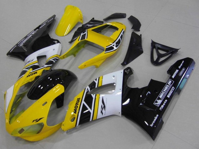 2000-2001 Yamaha YZF R1 Motorcycle Fairings - Yellow White Black Anniversary Motul Michelin UK