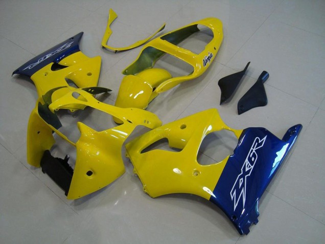 2000-2002 Kawasaki ZX6R Motorcycle Fairings - Yellow Blue UK