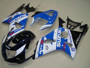 Best 2000-2002 Suzuki GSXR 1000 Motorcycle Fairings - White Blue Glossy Black UK
