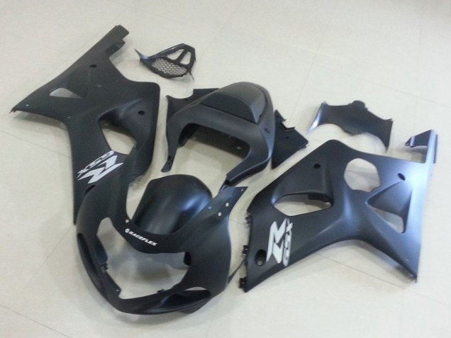 2000-2002 Suzuki GSXR 1000 Motorcycle Fairings - Matte Black Silver Decal UK
