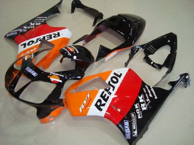 Best 2000-2006 Honda VTR1000 Motorcycle Fairings - Orange White Red Glossy Black Repsol UK