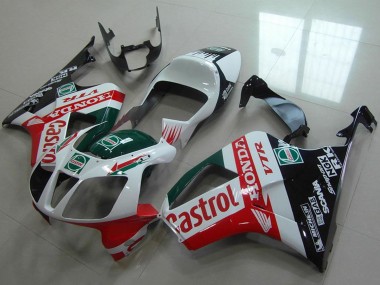 Best 2000-2006 Honda VTR1000 Motorcycle Fairing - White Red Green Glossy Black Castrol UK