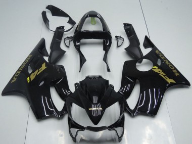 Best 2001-2003 Honda CBR600 F4i Motorcycle Fairings - Glossy Black Gold Decals UK