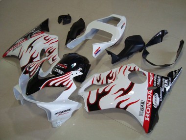 Best 2001-2003 Honda CBR600 F4i Motorcycle Fairings - White Red Glossy Black Flame UK