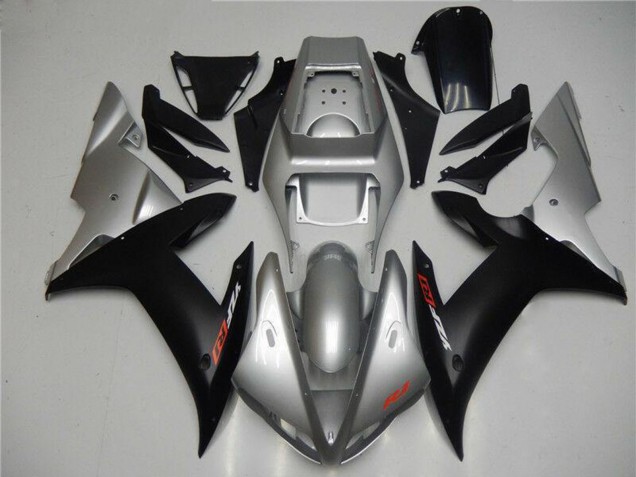 2002-2003 Yamaha YZF R1 Motorcycle Fairings - Silver Matte Black UK