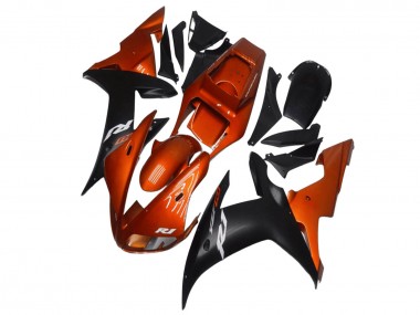 Best 2002-2003 Yamaha YZF R1 Motorcycle Fairings - Orange Matte Black UK
