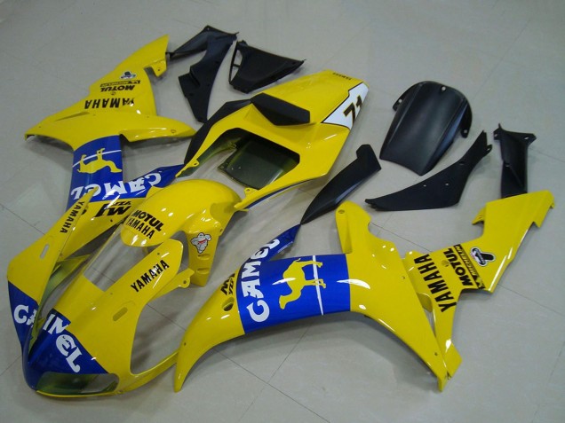 2002-2003 Yamaha YZF R1 Motorcycle Fairings - Yellow Blue Camel Motul UK