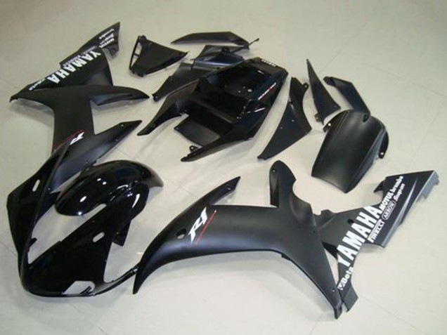 2002-2003 Yamaha YZF R1 Motorcycle Fairings - Glossy Black Matte Black White Decals UK