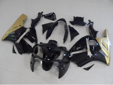 Best 2002-2006 Kawasaki ZX12R Motorcycle Fairing Kits - Glossy Black Gold UK