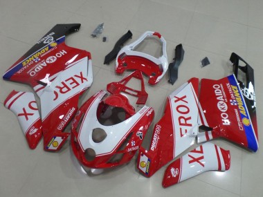 Best 2003-2004 Ducati 999 Motorcycle Fairings - White Red Blue Glossy Black Xerox OEM Style UK