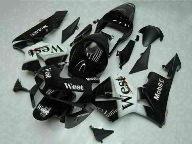 Best 2003-2004 Honda CBR600RR Motorcycle Fairings - Glossy Black White West Mobil UK