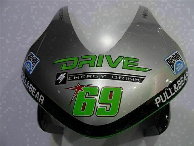 2003-2004 Honda CBR600RR Motorcycle Fairing - Silver Green Glossy Black UK