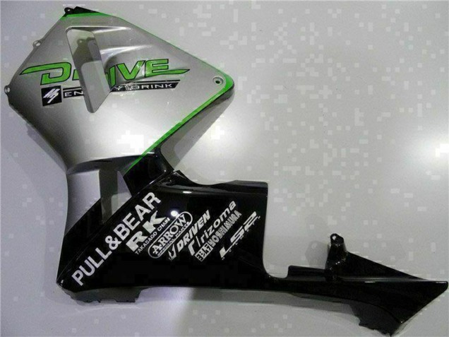 2003-2004 Honda CBR600RR Motorcycle Fairing - Silver Green Glossy Black UK
