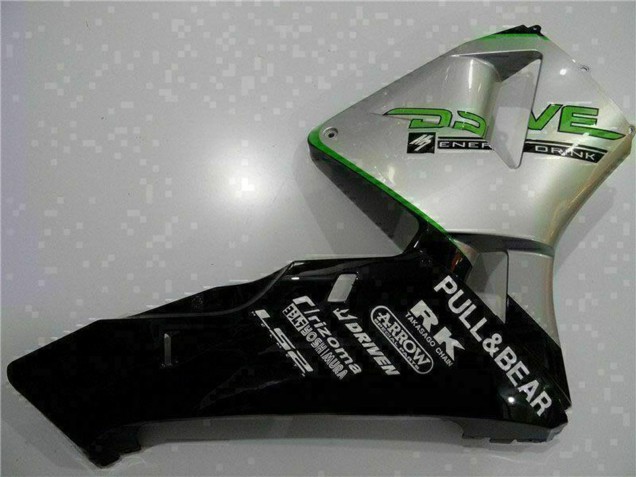 2003-2004 Honda CBR600RR Motorcycle Fairing - Silver Green Glossy Black UK