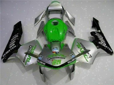 Best 2003-2004 Honda CBR600RR Motorcycle Fairing - Silver Green Glossy Black UK