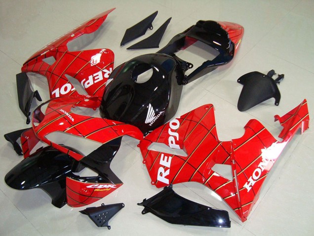 2003-2004 Honda CBR600RR Motorcycle Fairings - Red Glossy Black Spider Man White Repsol UK