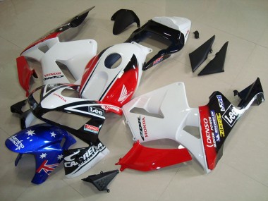 Best 2003-2004 Honda CBR600RR Motorcycle Fairings - White Red Blue Glossy Black Star Lee UK