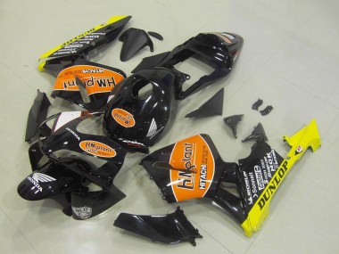Best 2003-2004 Honda CBR600RR Motorcycle Fairings - Glossy Black Orange Yellow Hm Plant Dunlop UK