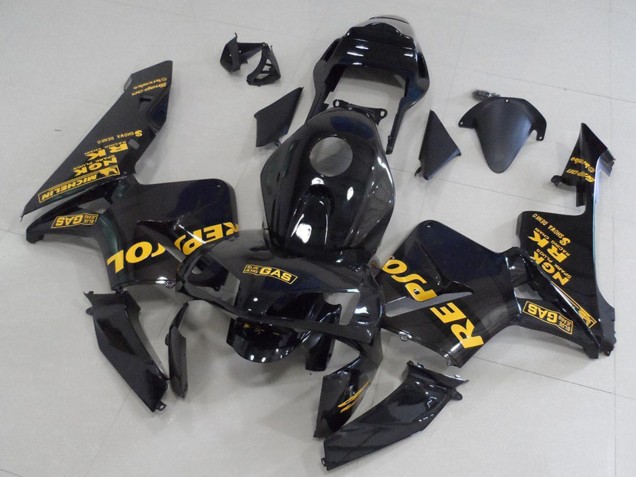 2003-2004 Honda CBR600RR Motorcycle Fairings - Glossy Black Gold Repsol UK