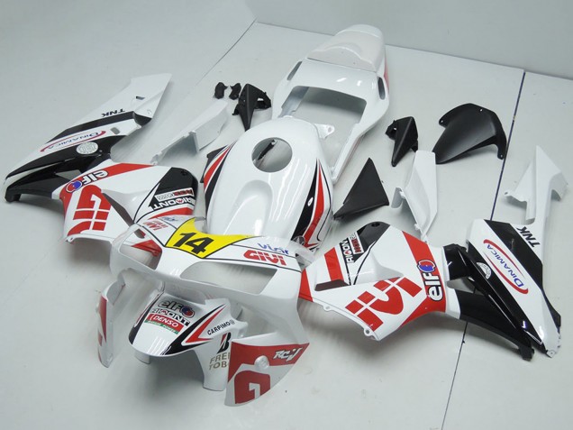 2003-2004 Honda CBR600RR Motorcycle Fairings - White Red Yellow Glossy Black Givi 14 UK