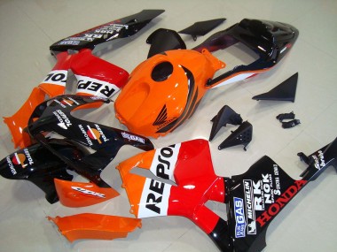 Best 2003-2004 Honda CBR600RR Motorcycle Fairings Kit - Orange White Red Glossy Black Repsol UK