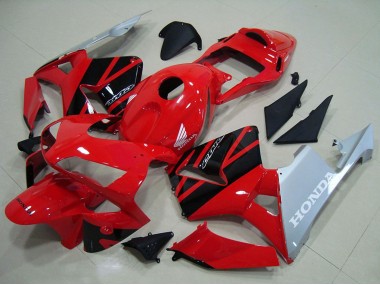 Best 2003-2004 Honda CBR600RR Motorcycle Fairings - Red Silver Glossy Black UK